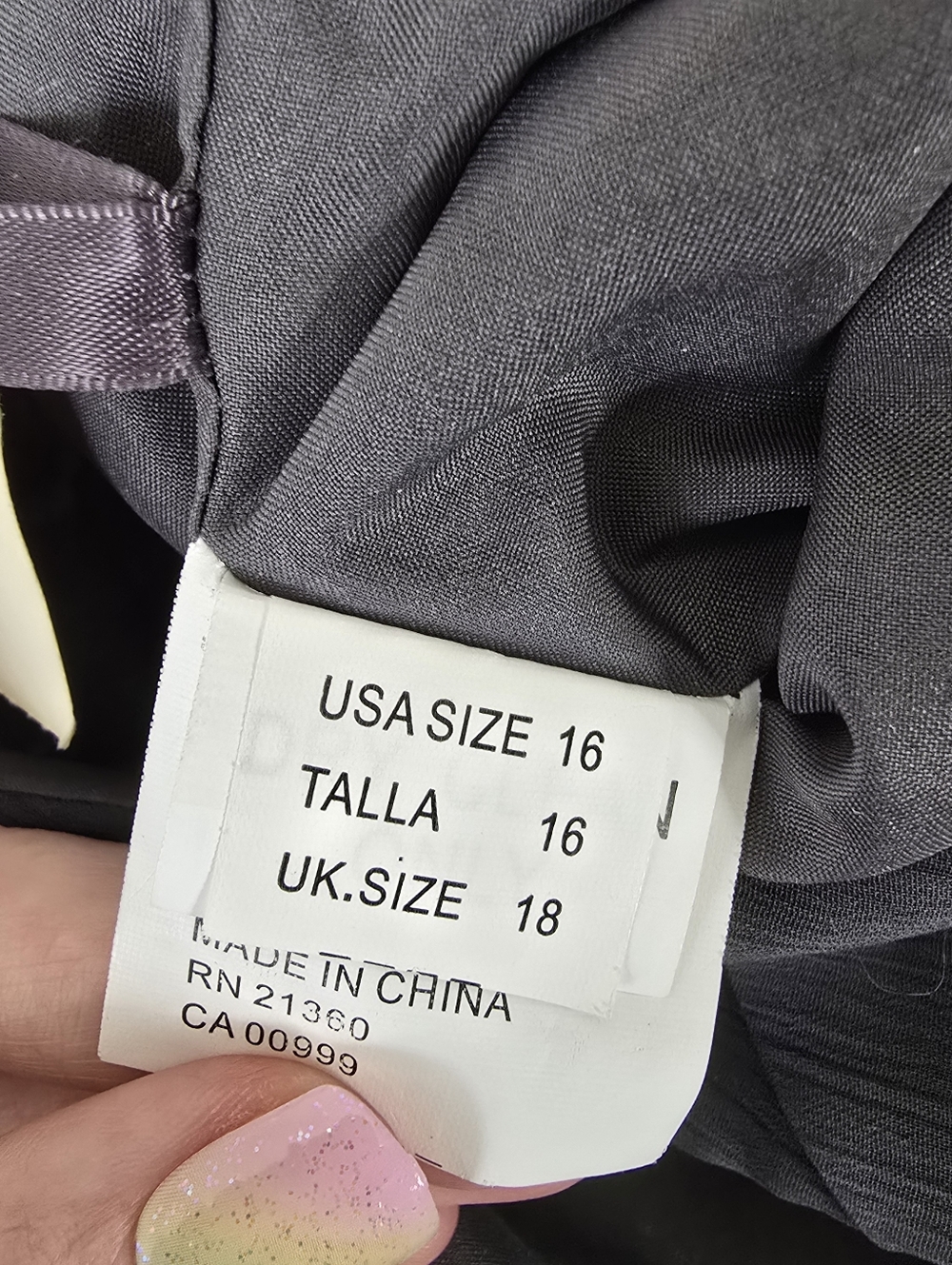 Mori Lee Angelina Faccenda Charcoal Chiffon Squareneck Pleated Draped Dress 16 - Picture 12 of 13